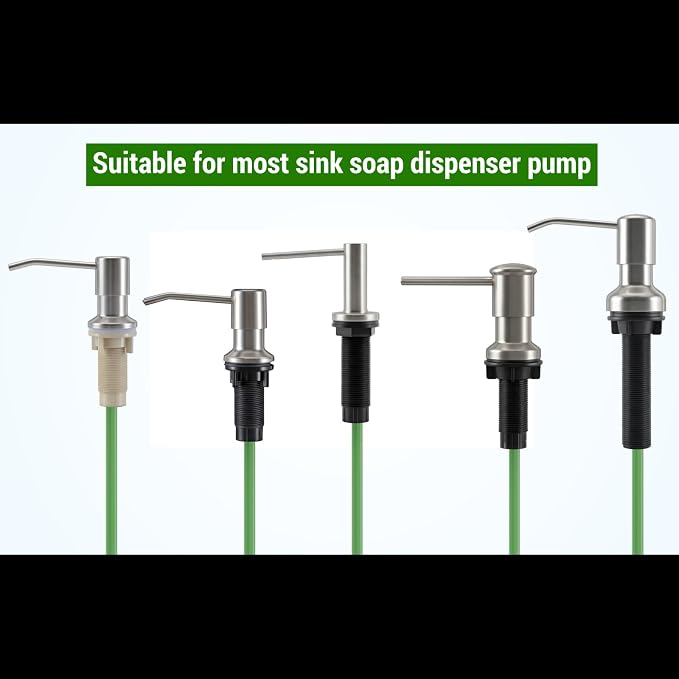 Sink Soap Dispenser Extension Tube kit with Upgraded Check Valve, 47”Silicone Tube, Prevent Backflow, Fit Most Soap Dispenser, No Need to Fill The Little Bottle Again （2 Pack）