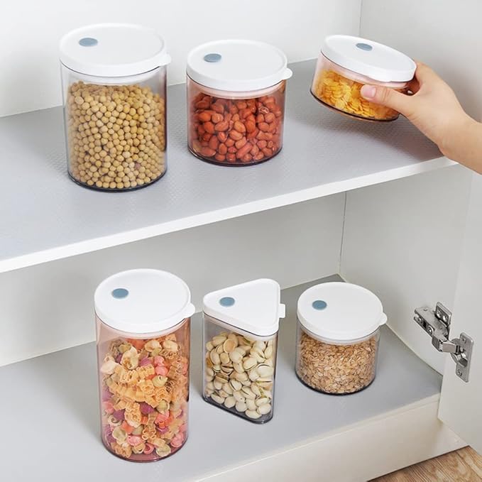 Waterproof Shelf Liner No Slip Drawer Liner for Bathroom, Non Adhesive Kitchen Cabinet Mats EVA Plastic Drawer Mats Roll for Closet, Shelves, Cupboard, Countertop, Fridge Liner - Light Grey 17.7"×197"