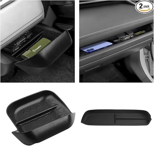 Autorder 2PCS Center Console Organizer for 2019-2025 Toyota RAV4 Accessories ABS Driver Drawer Storage Box Silicone Glove Box Organizer Center Console Insert Tray with Anti-Slip Surface