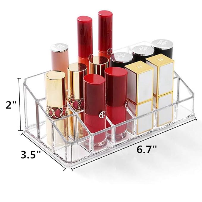 Weiai Lipstick Holder Lipgloss Organizer 18 Slot Makeup Cosmetics Storage Display