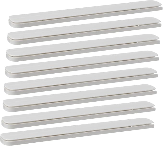 8pcs White Cabinet Drawer Slides Adhesive No-Drill Plastic Drawer Slide Tracks Bottom Mount Furniture Guides for Kitchen Cabinet Pullout Organization