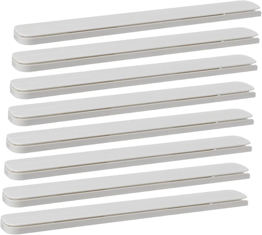8pcs White Cabinet Drawer Slides Adhesive No-Drill Plastic Drawer Slide Tracks Bottom Mount Furniture Guides for Kitchen Cabinet Pullout Organization