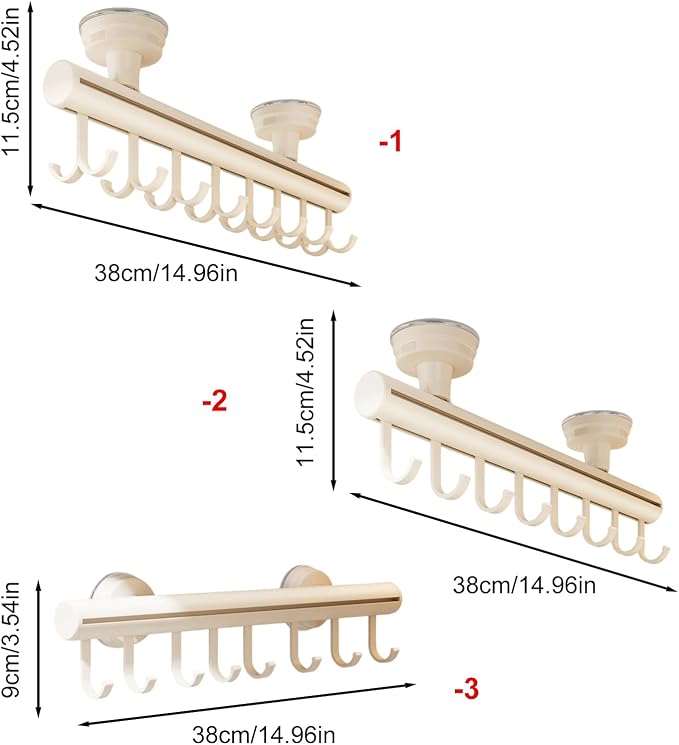 Vertical Space Saving Pull Out Suction Cup Clothes Hanger for Wardrobes Organization Without Drilling Modern Styles Strong Suction
