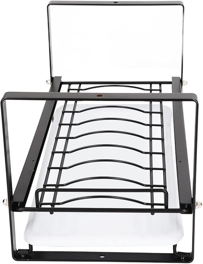 Kitchen Cabinet Storage Shelf Rack Durable Organization for Home (Black)