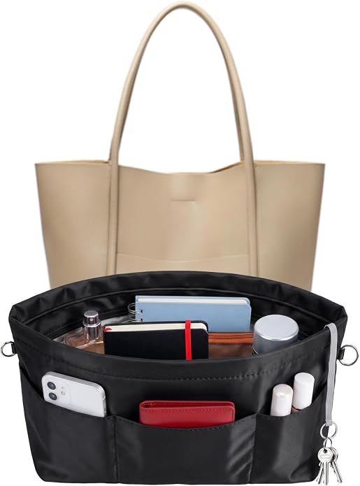 VANCORE Purse Organizer Insert for Handbags,Tote Bag Organizer Insert with Zipper Bag,Premium Handbag Organizer Inside Liner for Women
