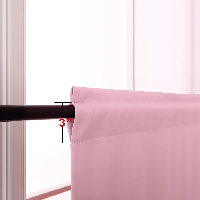 KOUFALL Pink Short Curtains for Bedroom 2 Panels Set Blackout Curtains for Small Windows Boys Room Width 24x24 Inch Length