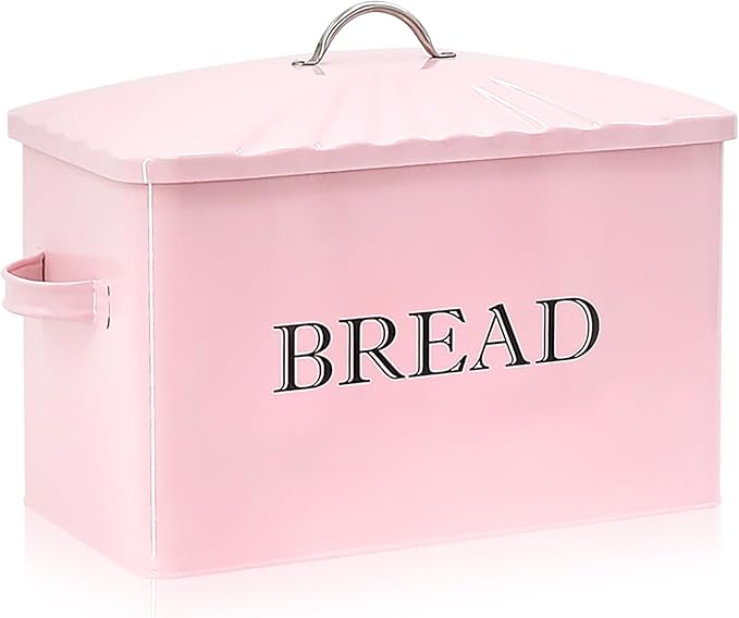 Jolitac Bread Box for Kitchen Countertop, Metal Bread Box for Kitchen Counter Extra Large & Farmhouse Style Bread Holder Bread keeper Food Storage Container