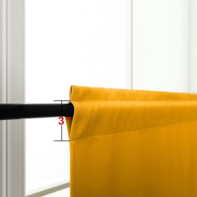 KOUFALL Yellow Curtains for Sunflower or Lemon Kitchen Decor,Blackout Spring Curtains for Living Room 2 Panels Set,30 Inches Long