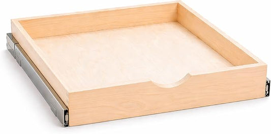 COUVER Birch Wood Pull-Out Cabinet Organizer - Soft Close Slide-Out Drawer for Kitchen & Bathroom, DIY Non-Assembled Wooden Under Sink Storage, Bottom-Mounted Side-Mounted, 18 inch