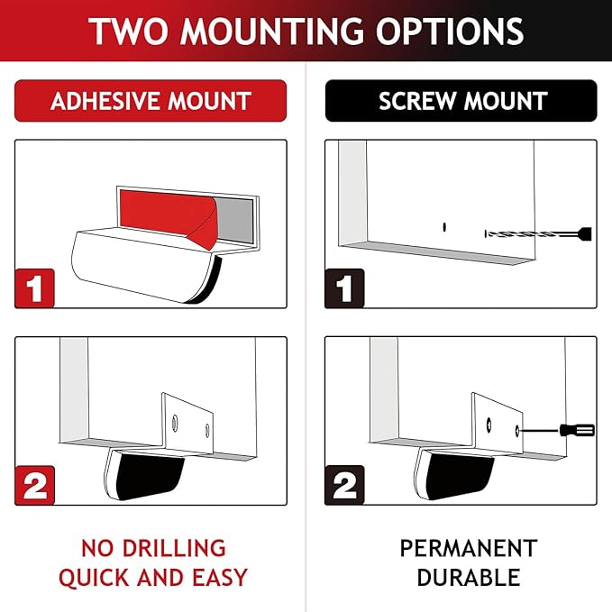RVPEKUPE 1-Pack Under Cabinet Foot Pull with Adhesive and Screws, Hands Free Toe Foot Pull Opener for Kitchen Trash Cabinet Drawer, 4 Inch (Matte Black)