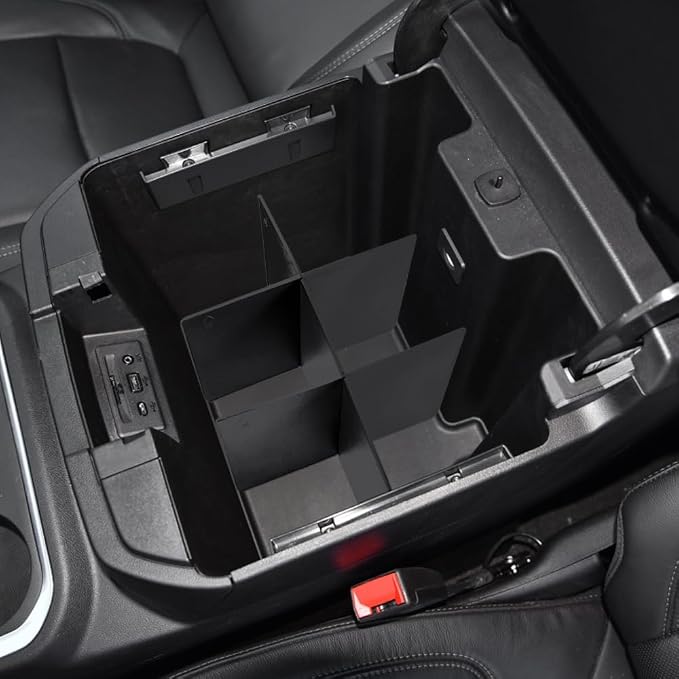 Center Console Organizer Dividers for 2019-2022 GMC Sierra/Chevy Silverado 1500 Accessories /2020-2023 Chevy Silverado/GMC Sierra 2500HD/3500HD, Fit Full Console w/Bucket Seats Only