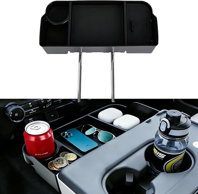 Center Headrest Organizer Tray Fit For Ford F150 F250 F350 F450 F550 F650 2011-2025 2026 Storage Compartment With Anti-Slip Mat Center Console Organizer for Ford F Accessories [Only for Jump Seat]
