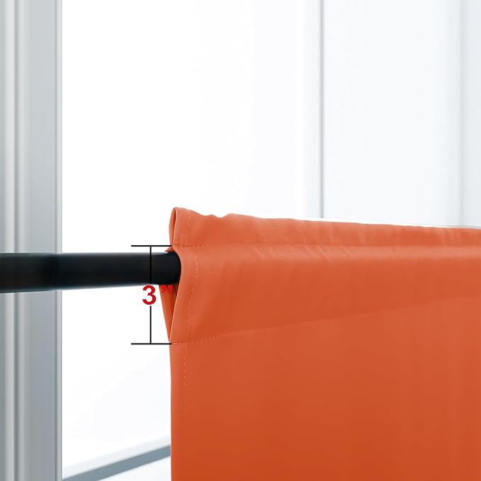 KOUFALL Fall Kitchen Cafe Curtains 24 Inch Length for Window Over Sink,Orange Autumn Pumpkin Color Blackout Decorative Curtains