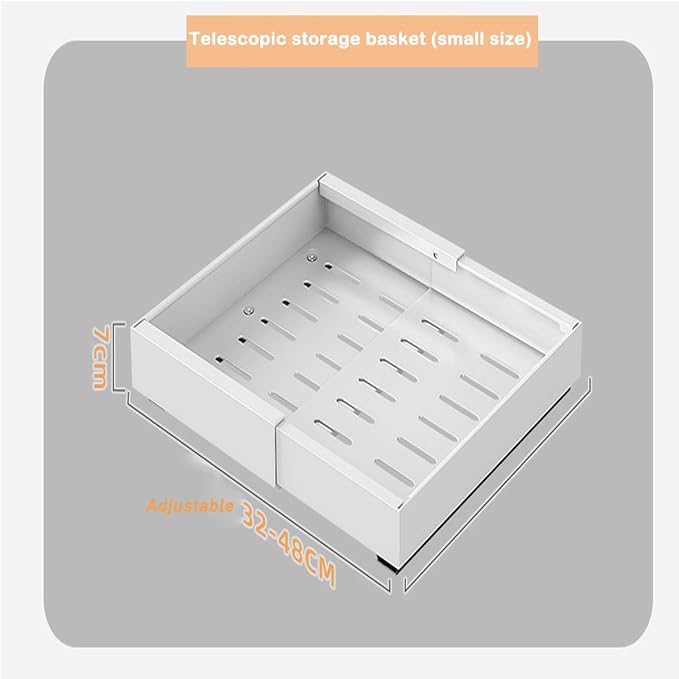 Expandable Drawer Orga PullOut Kitchen Storage Solution Adjustable No Drill Design for Cabinets ng Drawer System，32-48cm X 42cm X 7cm-1PCS，32-48cm X 42cm X 7cm-1PCS