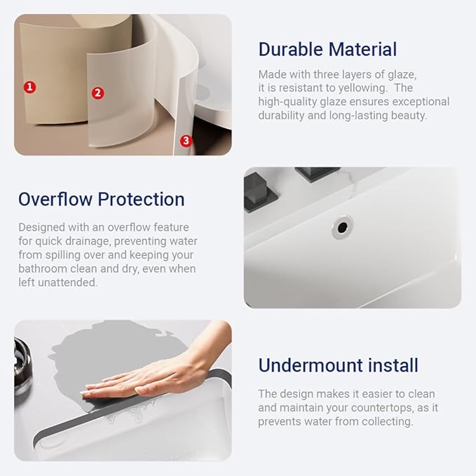 14in Undermount Bathroom Sink Rectangular, 14" x12.6" Small Vessel Sink Rectrangle Undermount Bathroom Sink White Ceramic Lavatory Vanity Vessel Sink with Overflow