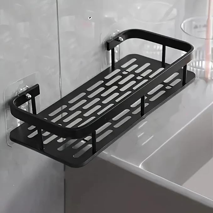 No-Drill Bathroom Storage Rack, Thickened Plastic Reinforced Bathroom Organizer