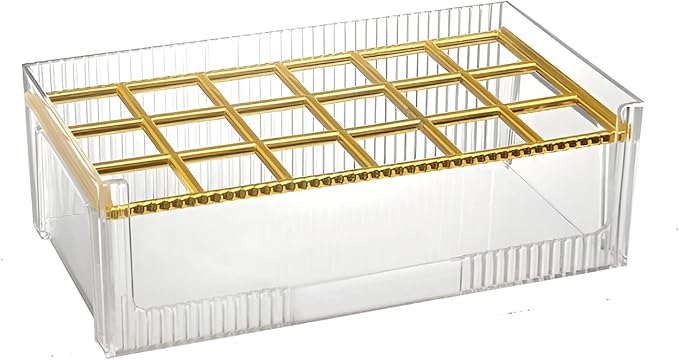 18 Grids Lipsticks Organizer, Clear Acrylic | Lip Gloss Holder, Storage Display Case, For Chapstick & Lip Balm, 1 Pack