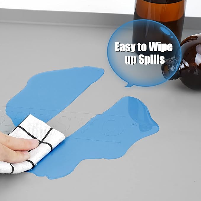 BEESVO Under Sink Mats for Kitchen Waterproof, 28" x 22" Silicone Under Sink Liner Kitchen & Bathroom Cabinet Protector Mat, Heavy Duty Flexible Under Sink Drip Tray with Lip, Cool Grey