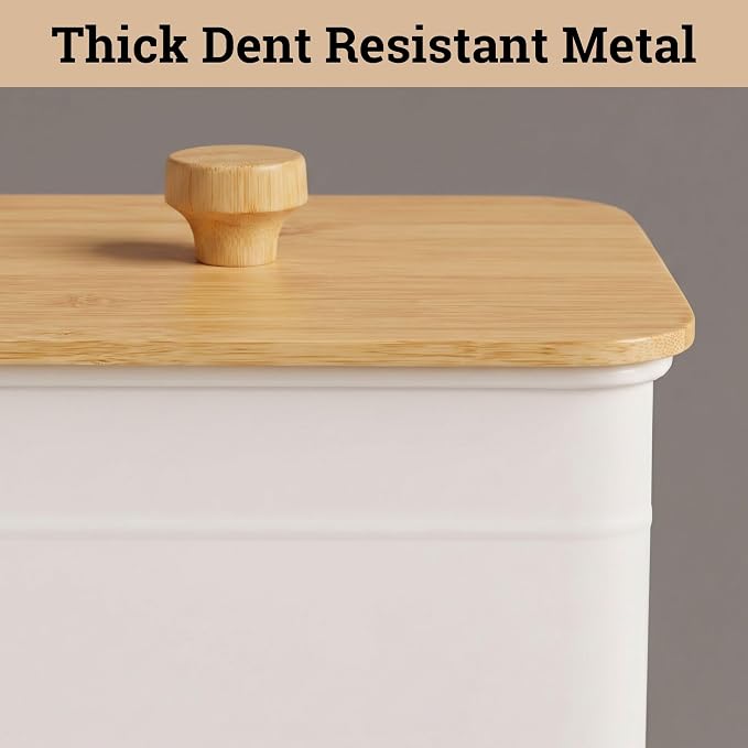 Kitchen Canisters for Countertop Set of 3 with Customizable Chalkboard Labels & Marker Pen - Big Iron Kitchen Canisters with Airtight Lids - White Canister Set - Flour and Sugar Containers Farmhouse