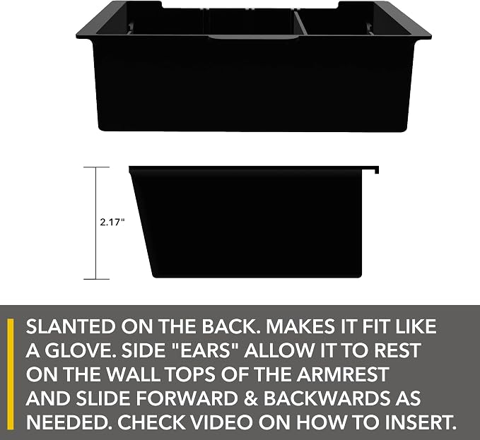 TWRAPS Slidable Armrest Organizer for Rivian R1T & Rivian R1S, Moving Tray Storage Box Insert, Made for the Center Console Area Under the Armrest, R1 Accessory R1 2021-2026