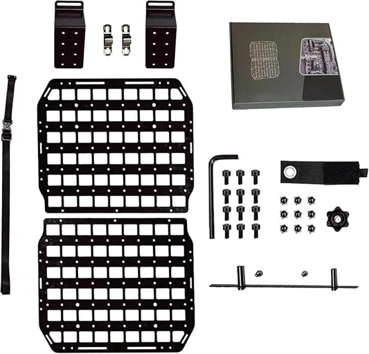 V2 Pro MOLLE Seat Back Panel, 2mm Aluminum Truck Seat Organizer, Anti-Rattle Headrest Mount, MOLLE/PALS Gear Rack for Full-Size Trucks & SUVs, 1 Seat Kit