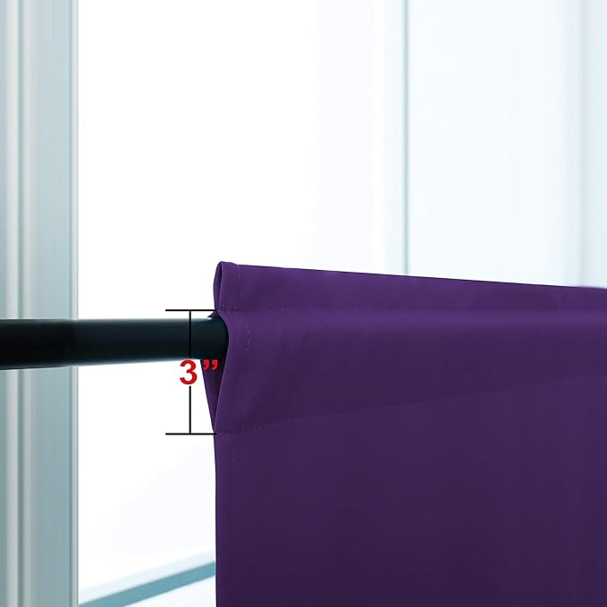 KOUFALL Dark Purple Curtains for Bathroom Window,Small Curtains for Kitchen,Royal Purple,30 Inch Length