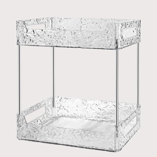 Bathroom Counter Organizer, Makeup Perfume Organizer Storage for Coutertop Bathroom Vanity Sink Desk Office Kitchen Tool (Crystal Clear, 2-Tier)