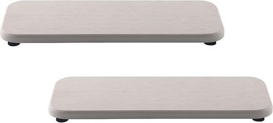 NiuYichee 2 Pcs Water Absorbing Stone Trays, Kitchen/Bathroom Sink Soap Dish, Diatomite Tray Used for Hand Soap & Cosmetic Bottles in the Modern Home, 4" W x 9" L, White