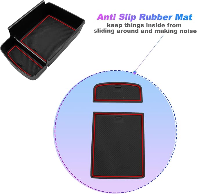 SXCY Fit for 2025 2026 Buick Envista Console Organizer Tray for 2024 2025 2026 Buick Envista Accessories Armrest Console Tray for 2024 2025 2026 Buick Envista Console Organizer (red)