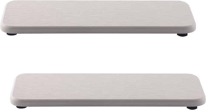 NiuYichee 2 Pcs Water Absorbing Stone Trays, Kitchen/Bathroom Sink Soap Dish, Diatomite Tray Used for Hand Soap & Cosmetic Bottles in The Modern Home, 3.54" W x 9" L, White