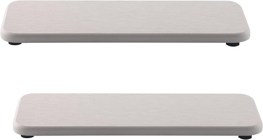 NiuYichee 2 Pcs Water Absorbing Stone Trays, Kitchen/Bathroom Sink Soap Dish, Diatomite Tray Used for Hand Soap & Cosmetic Bottles in The Modern Home, 3.54" W x 9" L, White