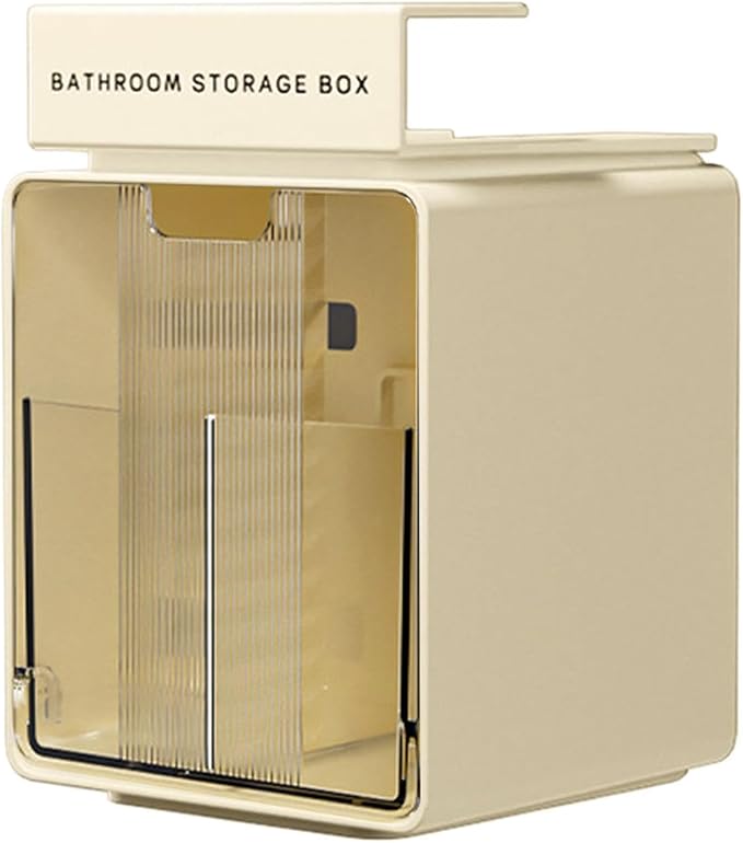 Under Mirror Cabinet Storage Box – No Drill Cosmetic Shelf, Transparent Cotton Pad Organizer, Pull Out Drawer Container, Stackable Makeup Storage for Bathroom Vanity
