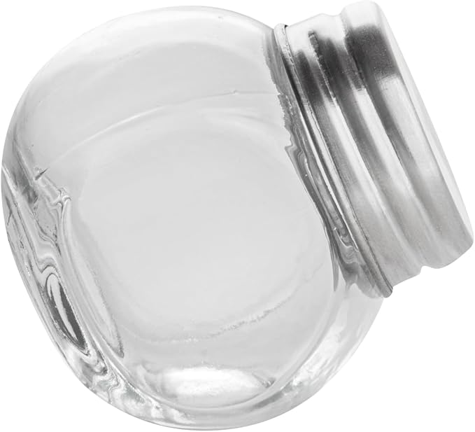 Restaurantware Vetri 2 Ounce Mini Favor Jars 100 Durable Candy Jars - With Wide Spout Chrome Lid Clear Glass Candy Jars Dishwashable