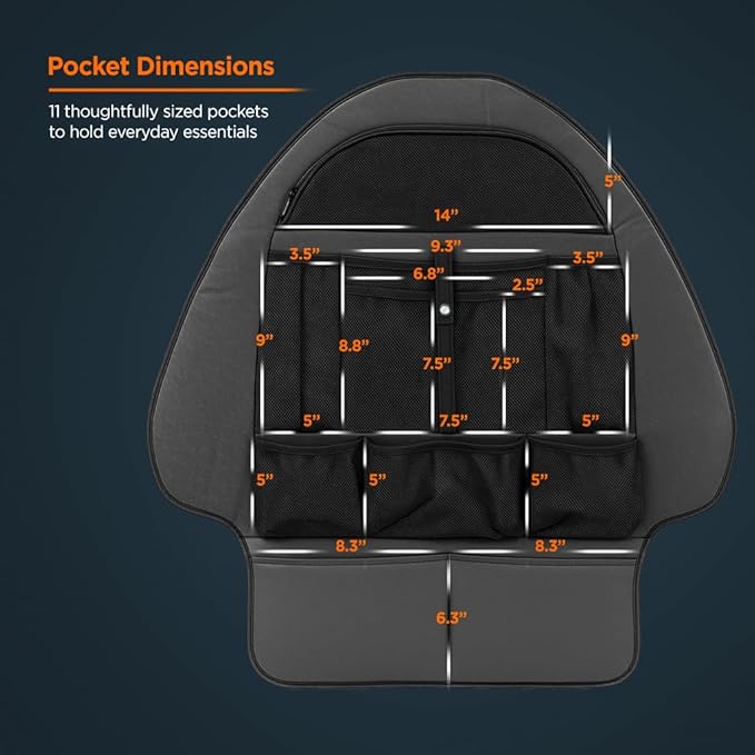 2-Pack for Tesla Model Y/3 2017-2026, Custom Fitted Seat Back Kick Protectors with Storage Pockets - Rear Passenger Organizer for Kids, Zippered Accessories Slots