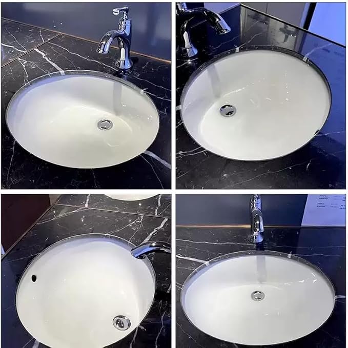16.5"x13.4" Oval Shape Small Undermount Bathroom Vessel Sink, Ceramic White Vanity Top Sink with Overflow
