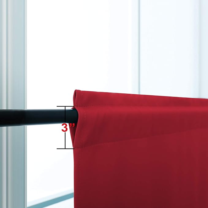 KOUFALL Christmas Red Kitchen Window Curtains Over Sink, 36 Inch Length Small Blackout Cafe Curtains, Cortinas para Cocina De Navidad Navideñas