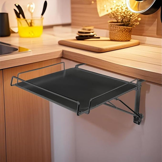Foldable Cabinet Door Organizer & Countertop Shelf,No Drill Shelf,for Cabinet Pantry Cupboard,Rust-Resistant Design,Easy Installation Easter Gift (Black)