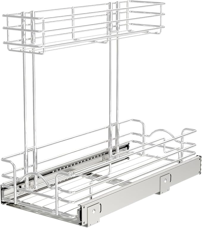 REV-A-SHELF Two-Tier Undersink Steel Wire Pullout Organizer