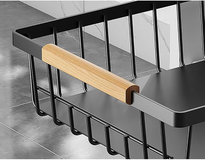 Pull Out Cabinet Organizer, Multifunctional Sliding Mesh Cabinet Basket, No Drill Pull Out Shelf Storage Drawer for Kitchen Bathroom Home Pantry Black [Standard] One Size