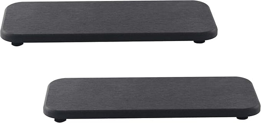 NiuYichee 2 Pcs Water Absorbing Stone Trays, Kitchen/Bathroom Sink Soap Dish, Diatomite Tray Used for Hand Soap & Cosmetic Bottles in the Modern Home, 4" W x 9" L, Dark Gray