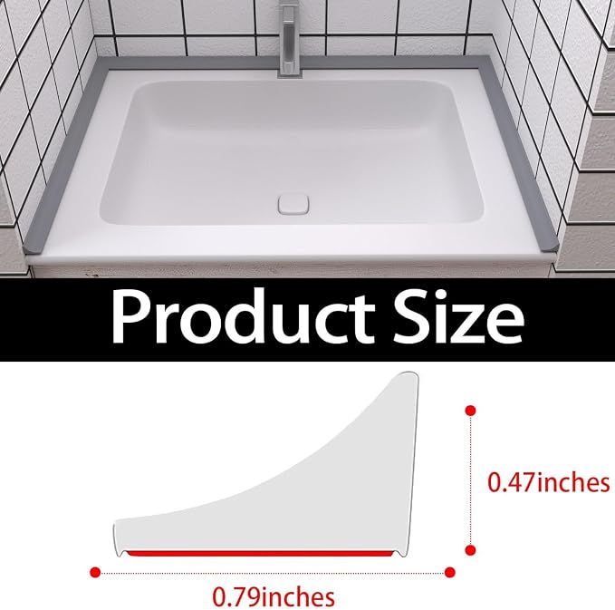 Collapsible Shower Threshold Water Dam, Self Adhesive Silicone Waterproof Barrier Bathroom and Kitchen Water Strip Dam Shower Guard for Dry And Wet Separation Caulk Seal Strip Edge Trim (67Inch, Grey)