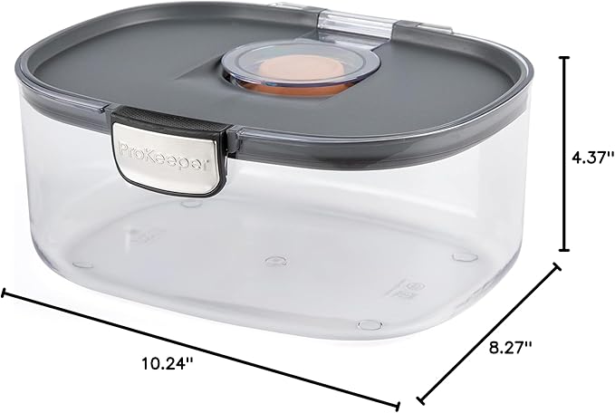 Progressive ProKeeper International Airtight Food Storage Container with Terracotta Disk for Freshness, Stackable & Dishwasher Safe, Ideal for Cookies, Baked Goods, & More 3 Quart, 3-Piece
