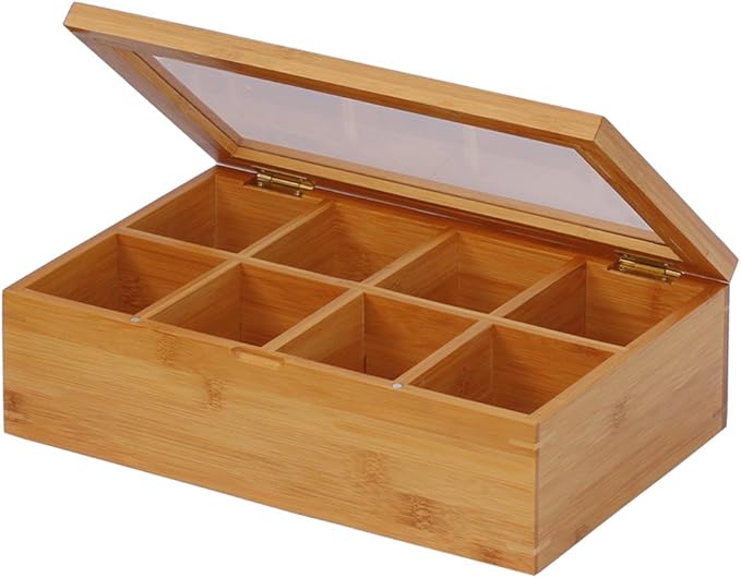 Oceanstar - TB1323 Oceanstar Bamboo Tea Box, 12 Inch, Natural