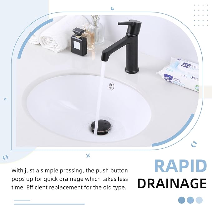 Angle Simple Bathroom Sink Drain with Overflow, Brass Pop Up Sink Stopper for Sink with 1.61 to 2 Inches Drain Hole, Oil-Rubbed Bronze