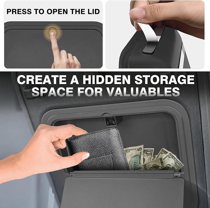 Muslogy Center Console Organizers Compatible with 2024 2025 2026 GMC Acadia & Chevy Traverse Accessories Interior Storage Insert Tray Secret Compartment(Lower Center Console Organizer+Hidden Box)