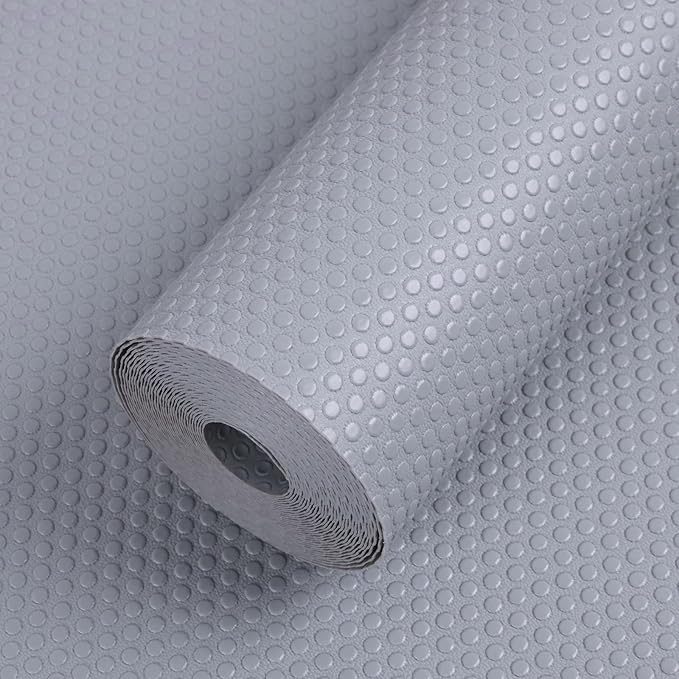 Large Shelf Liners for Kitchen Cabinets: 20 Inch Wide x 300 inch Long Waterproof Under Sink Mat Light Grey - Non-Adhesive Easy to Cut Drawer Liner for Pantry Cupboard