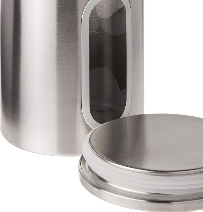 Fox Run Stainless Steel Canister Set For Kitchen Counter, 3-Piece Set for Sugar, Flour, Coffee and More
