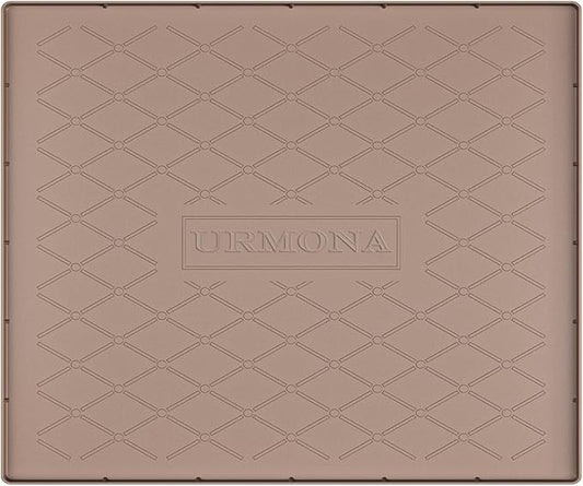 URMONA 25" x 19" Waterproof Silicone Mat in Multiple Sizes & Colors, Under Sink Mat for Kitchen & Bathroom, Pet Food Pad for Dogs & Cats, Kitchen Cabinet Liner, Multi-Purpose for Storage(Khaki)