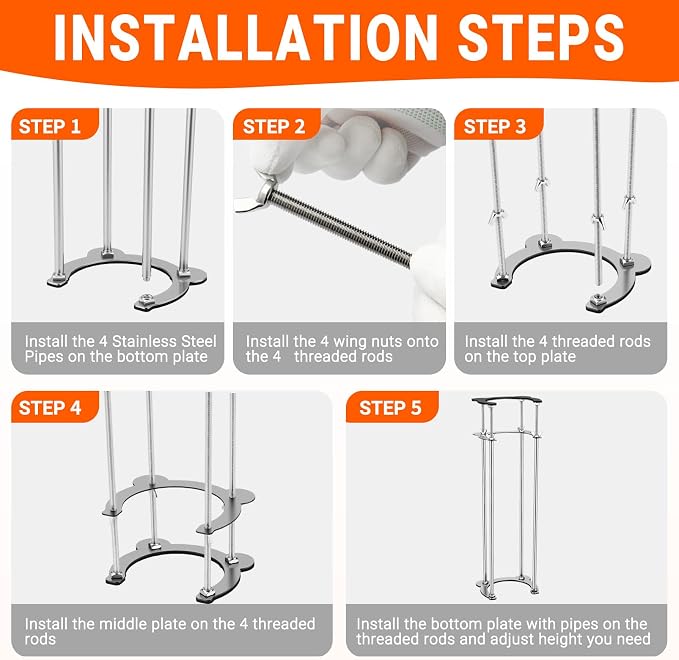 Undermount Sink Brackets,Stainless Sink Support,18.1"-31.1" Adjustable Under Sink Support Legs,Sink Repair Install System for Bathroom and Kitchen,4 Rods