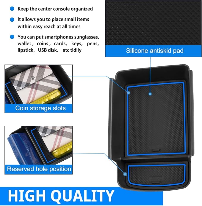 SHAOHAO 2025 2026 Chevy Trax Center Console Organizer Tray Compatible with 2024 2025 2026 Chevy Trax Accessories (LS/1RS/LT/2RS/ACTIV) Armrest Storage Box Organizer 2024 2025 2026 Trax Insert Tray